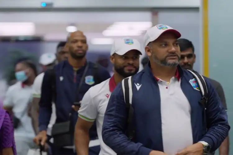West Indies team arrive in Thiruvananthapuram for first ODI against India on September 27