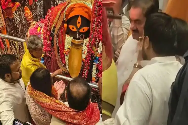 Gautam Adani visits Kalighat temple with wife Preeti Adani in Kolkata
