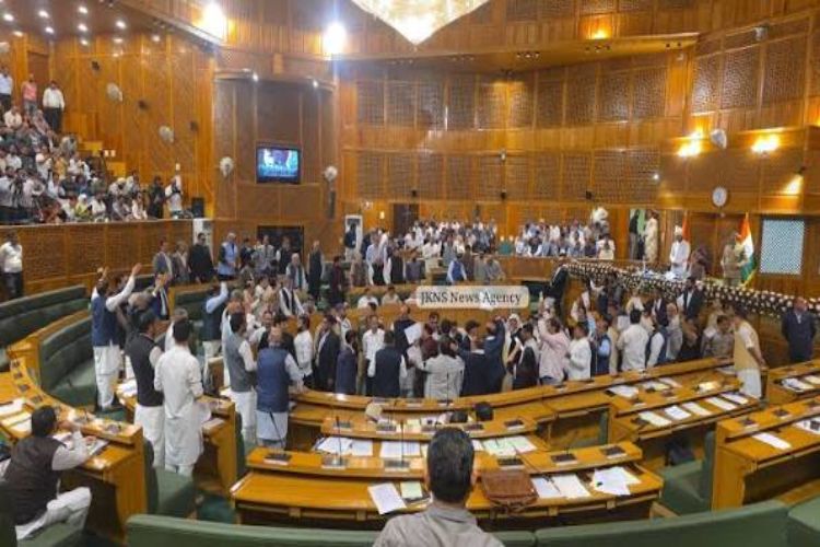 Jammu and Kashmir was presented, proceedings adjourned
