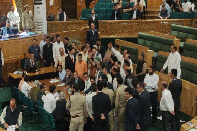Ruckus in Jammu and Kashmir Assembly over proposal to restore full statehood