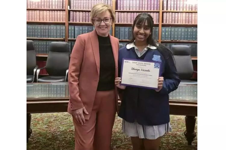 Andhra girl wins Dame Marie Bashir Peace Prize-2026 in Australia