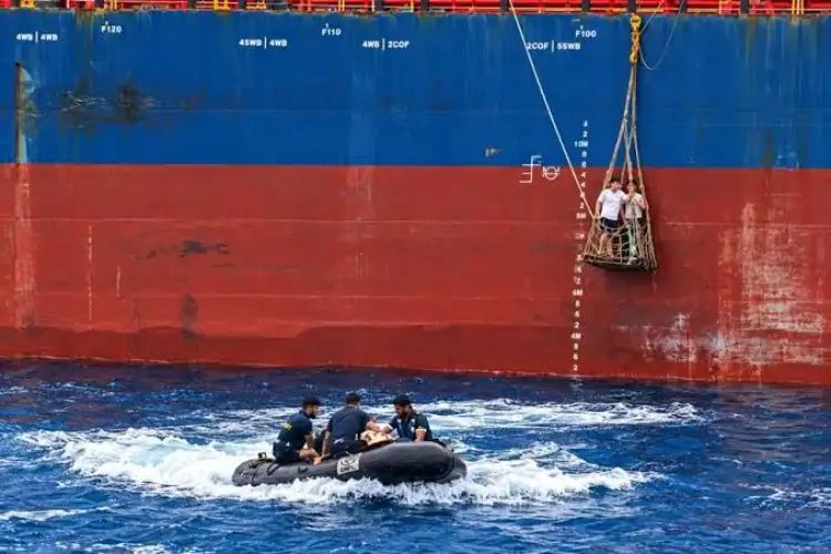 Indian Navy evacuates injured Vietnamese national from merchant vessel near Indira Point
