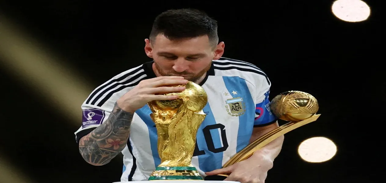 Messi announces retirement from international football after scoring his 126th goal.