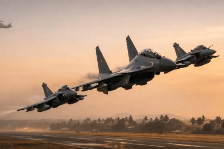 Indian Air Force's might showcased at Tarang Shakti 2026; synergy with partner nations enhanced.