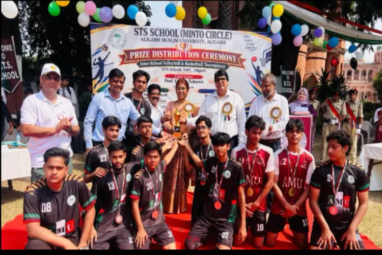 Inter-school district volleyball and basketball tournament at AMU's STS School
