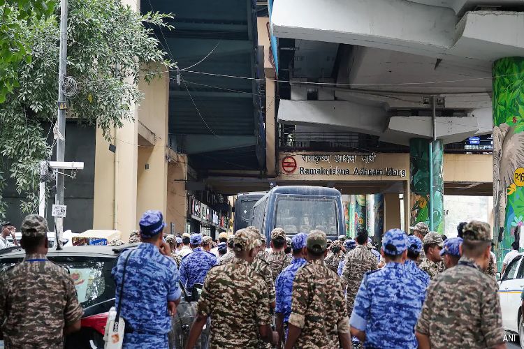 Entry and exit closed at six Delhi Metro stations ahead of the Congress protest.