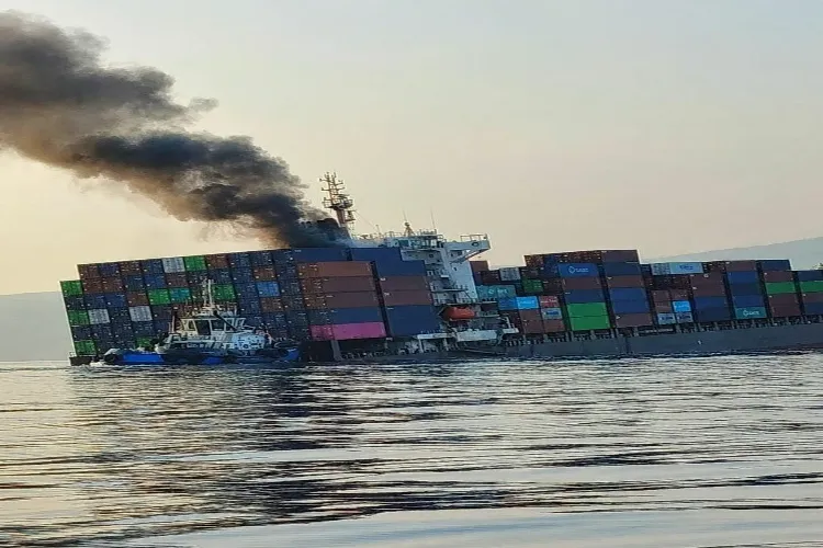Maritime attacks near the Strait of Hormuz intensify; Iran claims container ship sank after hitting a naval mine.