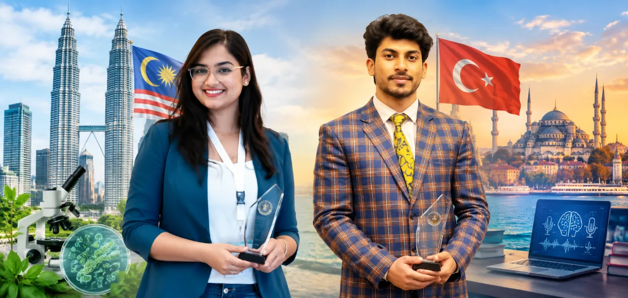 AMU’s Divya Varshney and Hamid Khan receive international recognition