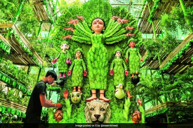 Kolkata Durga Puja pandal promotes environmental conservation and sustainable living