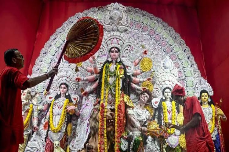 Maha Ashtami celebrated with early morning Anjali at puja pandals in West Bengal