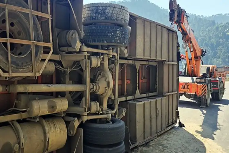 J-K: At least 10 injured as passenger bus meets with accident in Udhampur