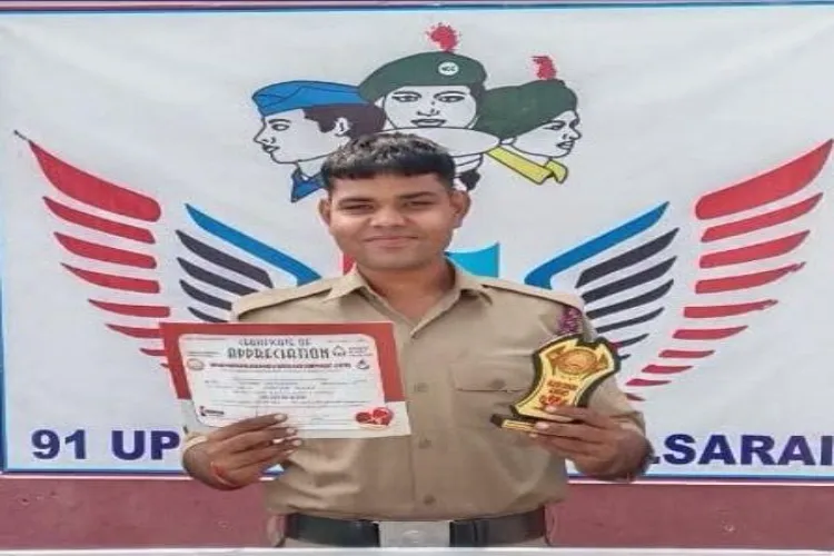 AMU NCC cadet Yuvraj Man Rana won a silver medal