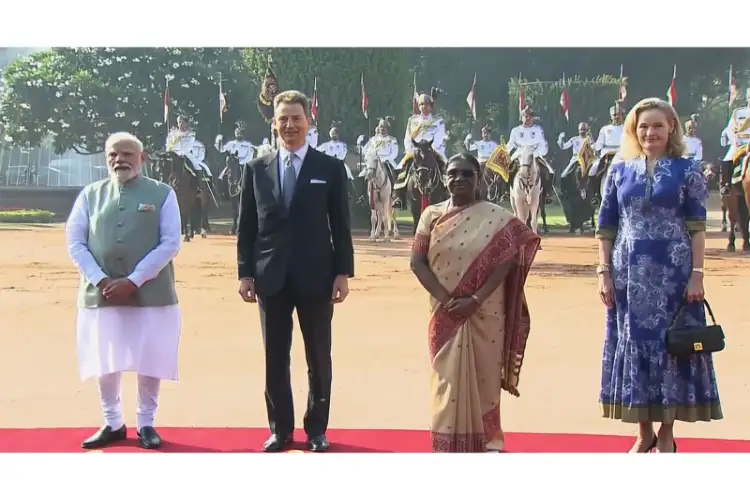 Hereditary Prince Alois of Liechtenstein attends ceremonial reception at Rashtrapati Bhavan