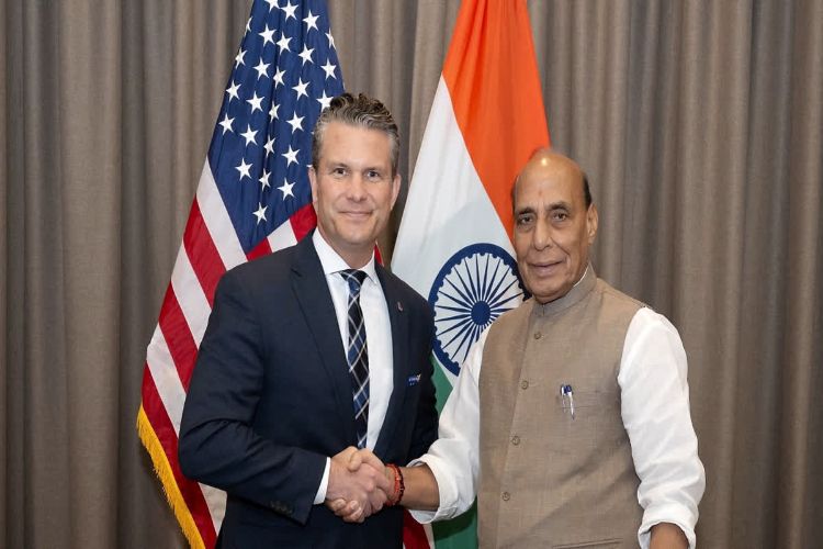 Rajnath Singh and US Defense Secretary Hegseth review progress of 10-year defense agreement